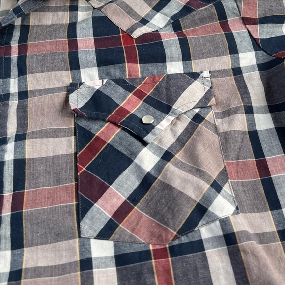 Vintage Ely Plains Plaid Short Sleeve Pearl Snap Rockabilly Button Down Shirt - Picture 4 of 5